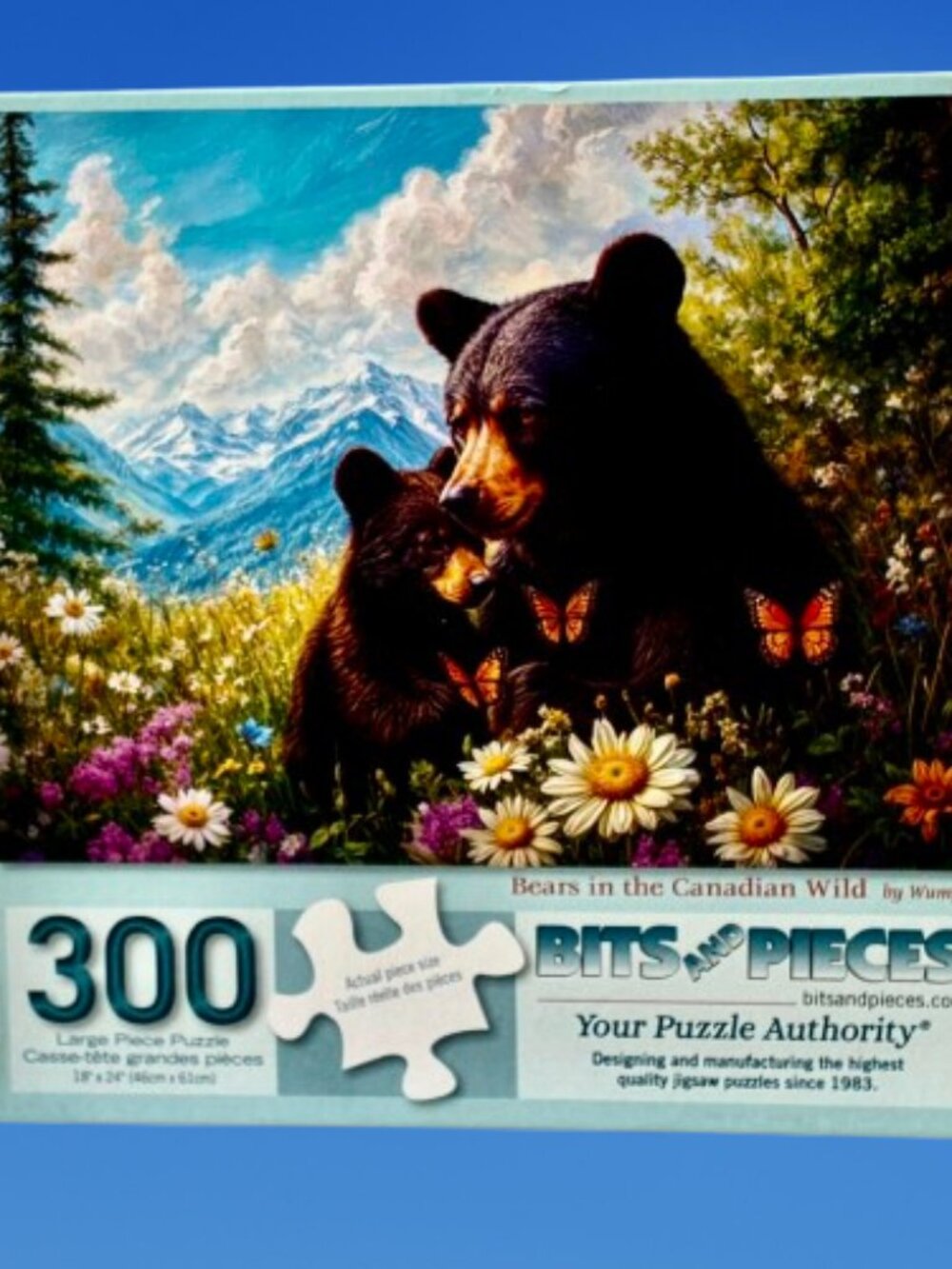Bits and Pieces 300 Large Piece Jigsaw Puzzle Bears Canadian Wild Wumples 18x24